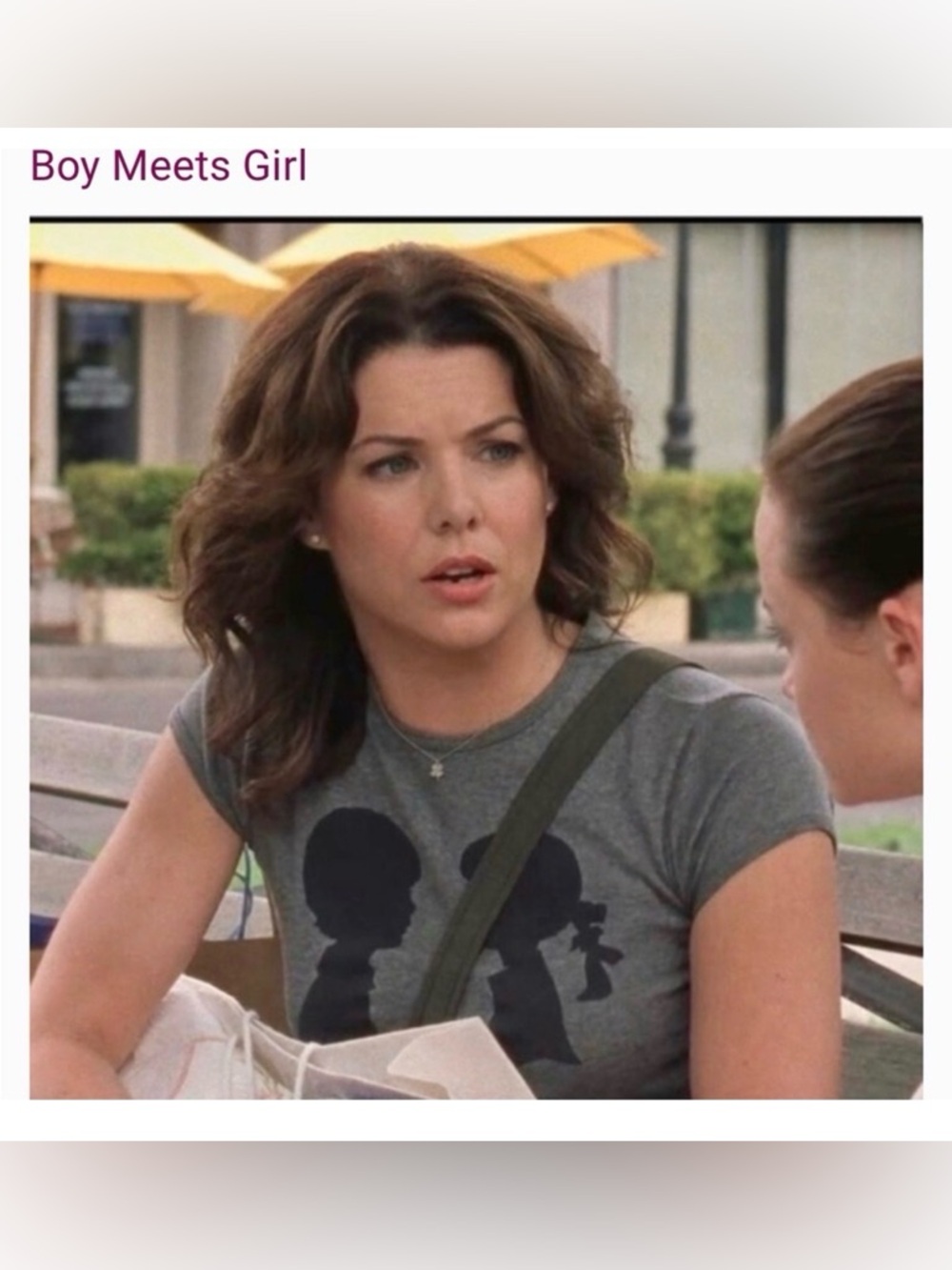 Boy Meets Girl Classic Tee grey and black Med Gilmore Girls